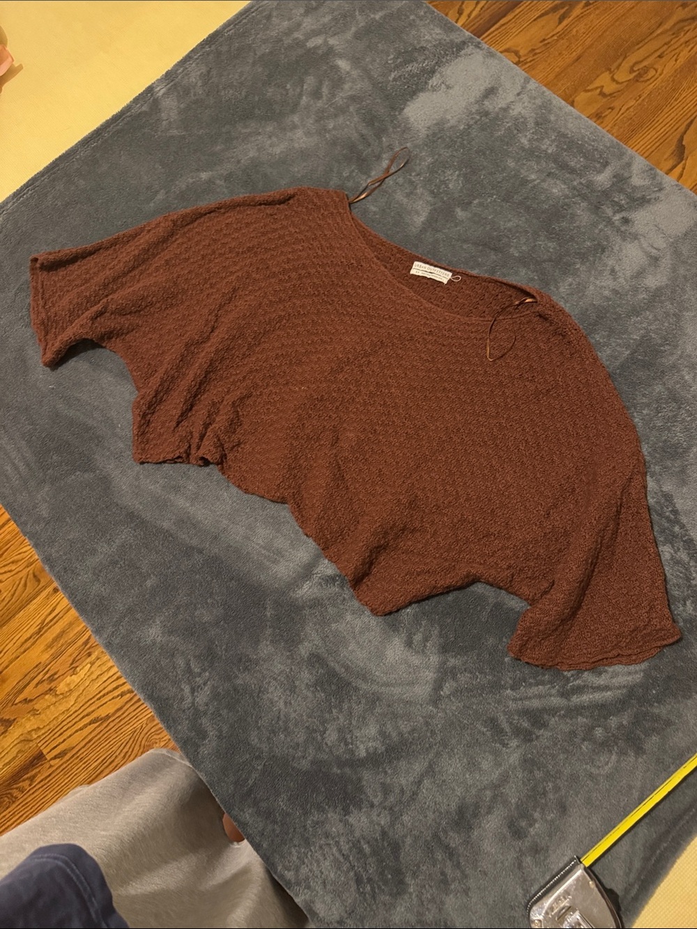 Urban Outfitters Textured Rust Brown Cropped Knit Top